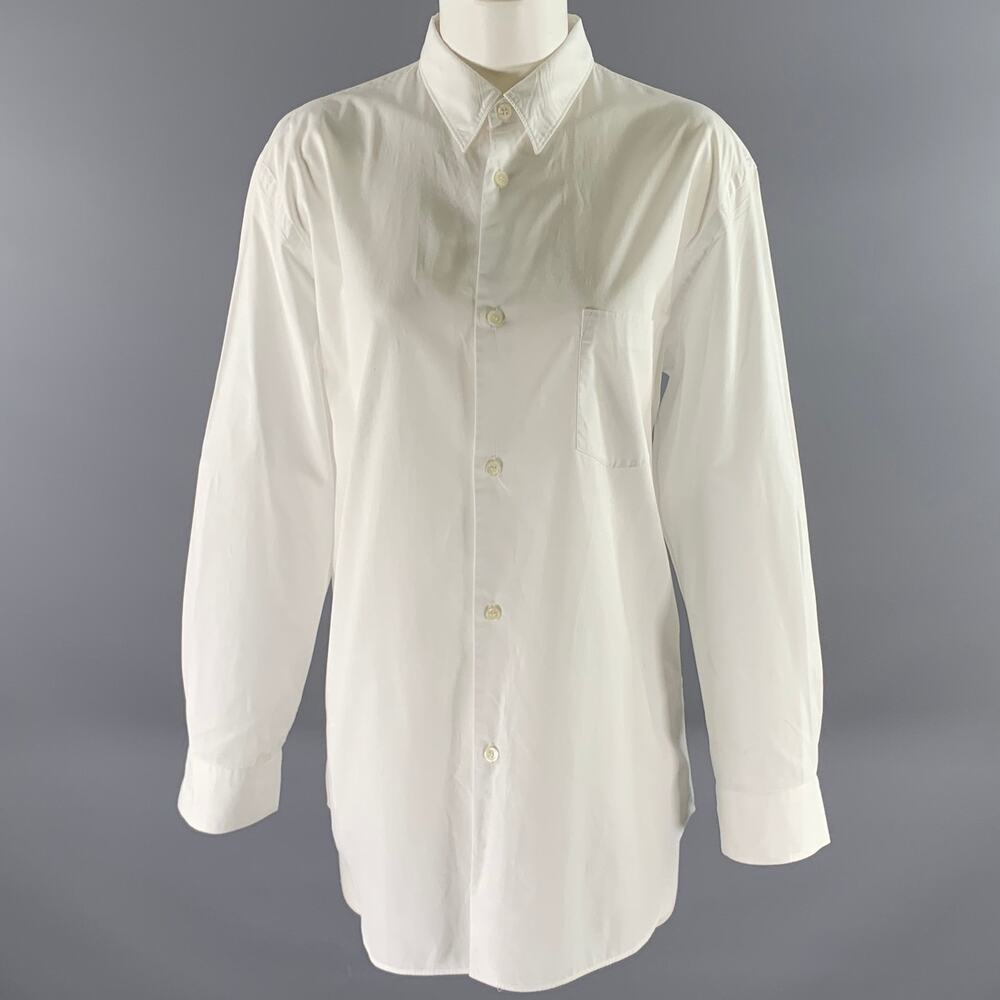 JUNYA WATANABE Size L White Cotton Pointed Collar Shirt